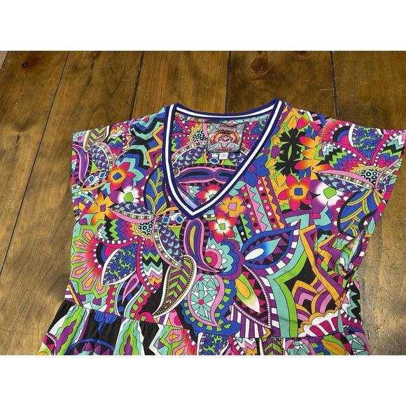 Johnnie Was The Janie Favorite Tiered Tea Length Dress Mix Paisley Pattern XS - Picture 2 of 10